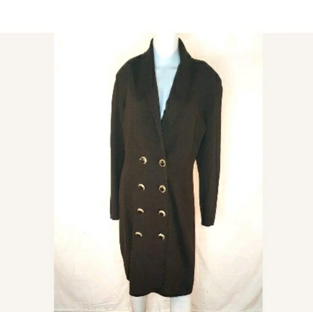 ST John Marie Gray Brown Button Shift dress Size 1